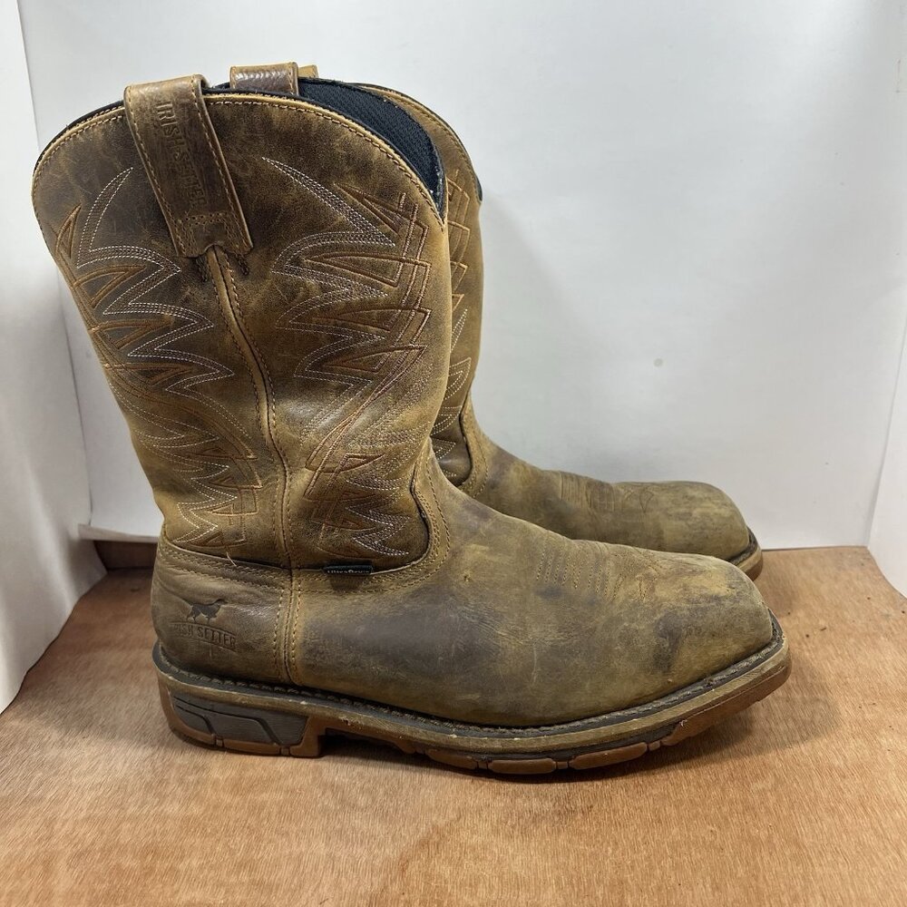 Irish Setter Marshall 83912 Men Size 10 EE Wide Square Steel Toe Boot Waterproof